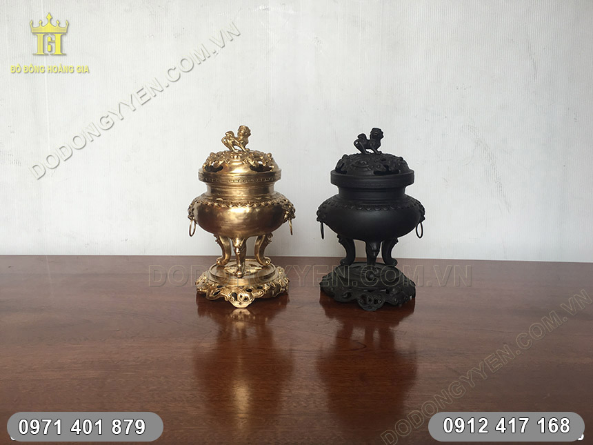 đỉnh đồng đốt trầm hun đen
